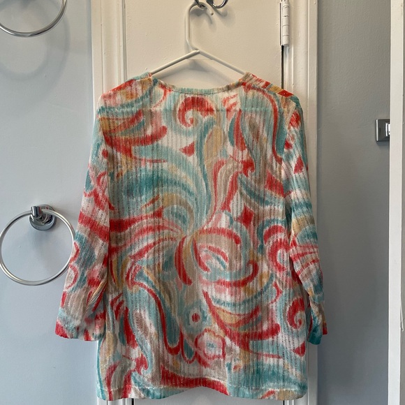 Alfred Dunner Sheer Lightweight Open Cardigan - Picture 2 of 4